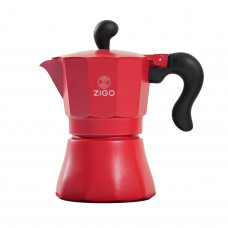 Гейзерная кофеварка ZIGO Nine-Tailed Fox, 3 порции красная