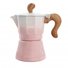 Гейзерная кофеварка ZIGO Nine-Tailed Fox, 3 порции розовая